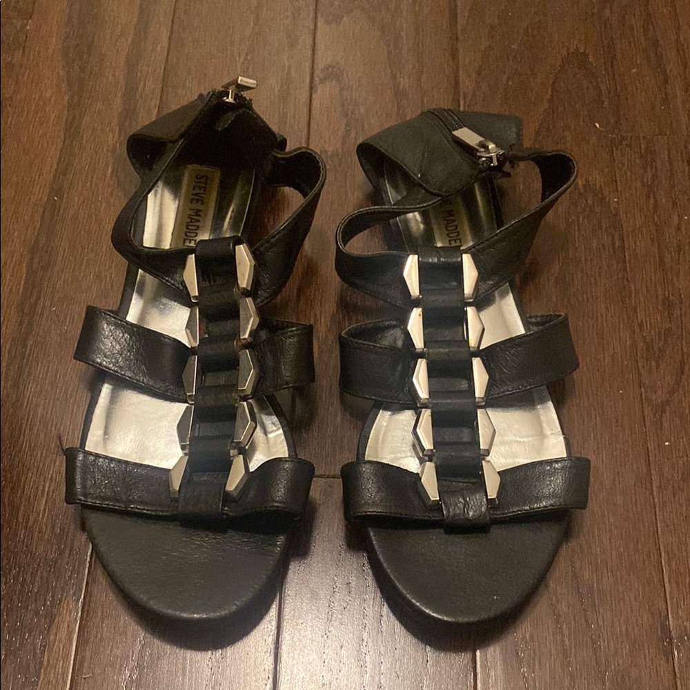 Steve Madden Black Strappy Sandals